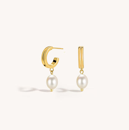 Perla - Pearl Arc Hoops