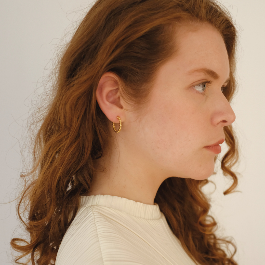 Orbia - Beaded Hoops