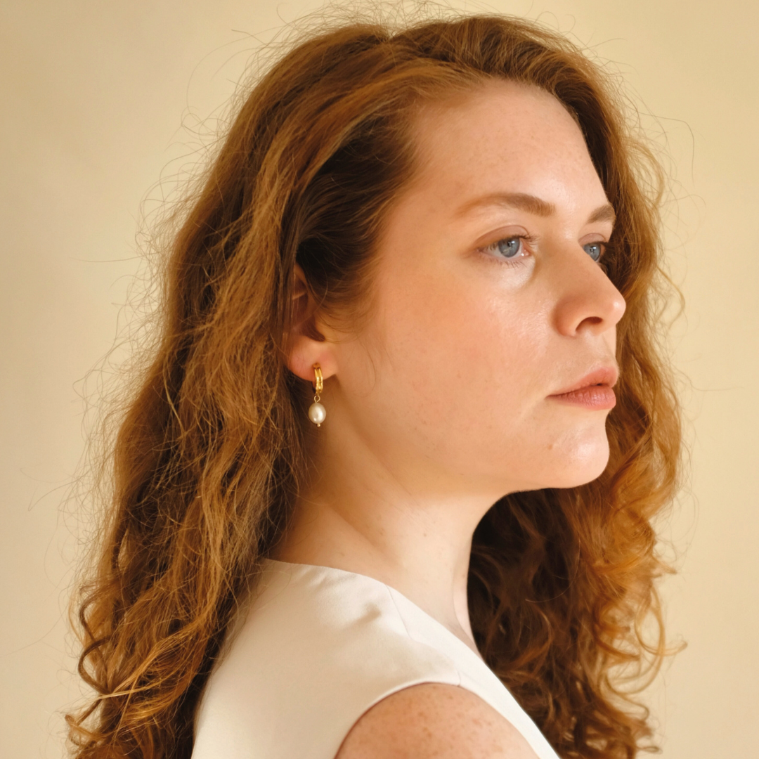 Perla - Pearl Arc Hoops