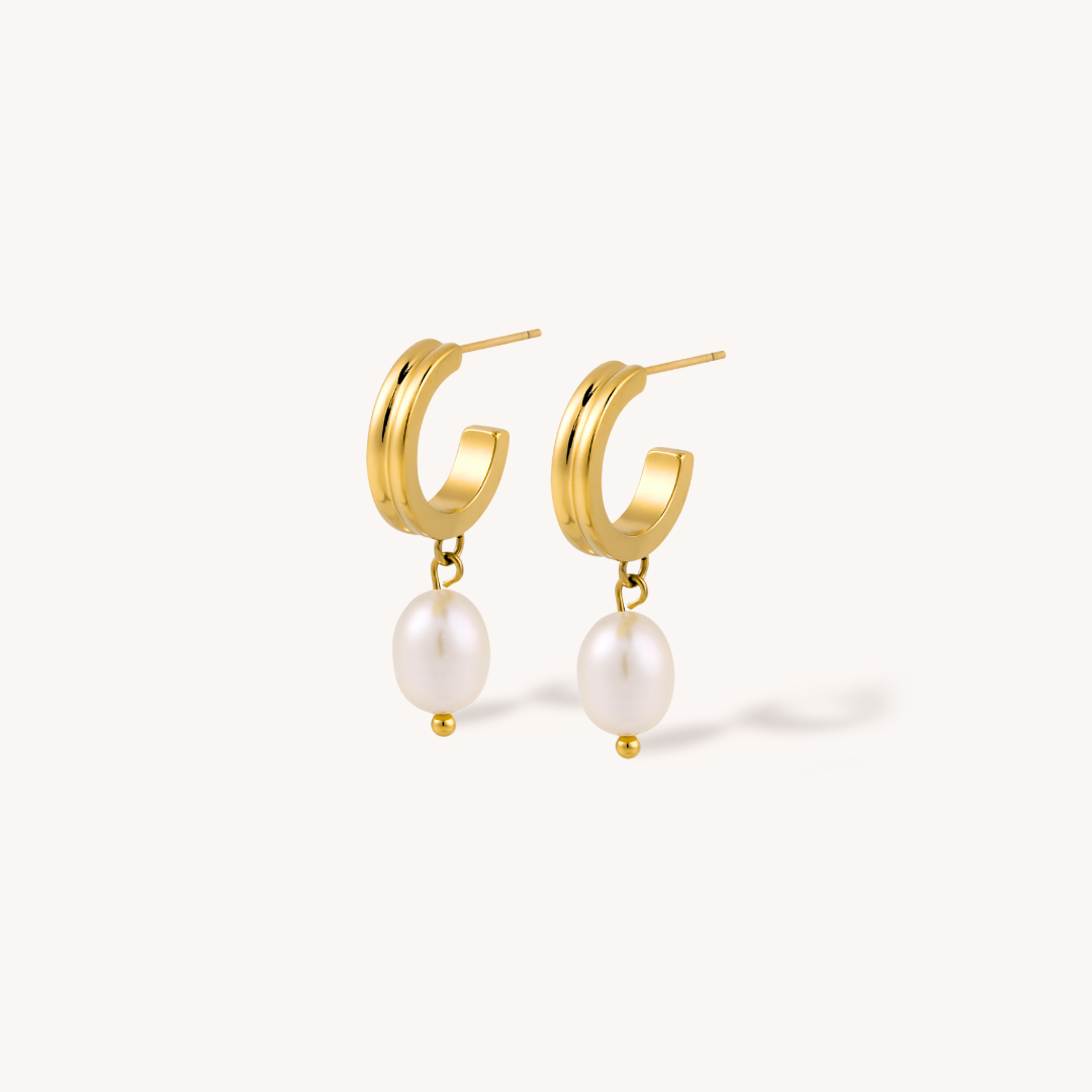 Perla - Pearl Arc Hoops