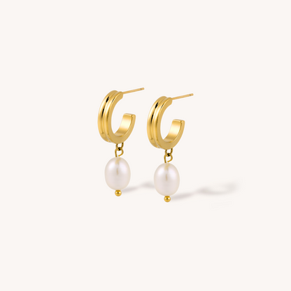 Perla - Pearl Arc Hoops