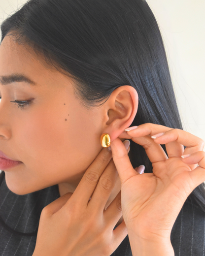Shiny Button - Stud Earring